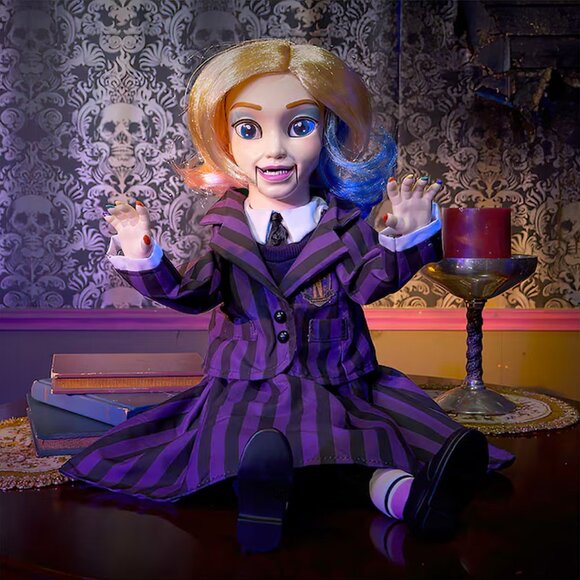 NIB Enid Sinclair Wednesday Addams Family Sound & Motion Sensor Talking Doll - Picture 5 of 7